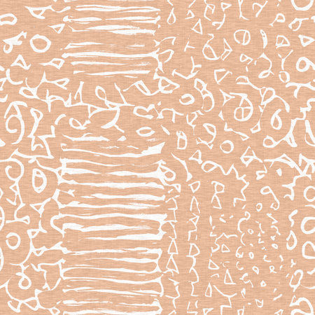 Calm minimal shape seamless pattern. Gender neutral baby nursery decor background. Scandi style sketch wallpaper in decorative kid fashion swatch.の写真素材