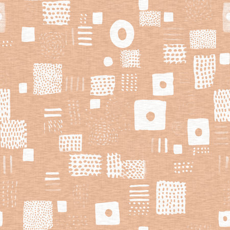 Calm minimal shape seamless pattern. Gender neutral baby nursery decor background. Scandi style sketch wallpaper in decorative kid fashion swatch.の写真素材