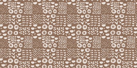 Calm scribble shape minimal shape seamless border pattern. Gender neutral baby nursery natural brown...