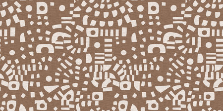 Calm scribble shape minimal shape seamless border pattern. Gender neutral baby nursery natural brown...