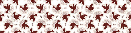 Christias holy spirit dove  vector border. Religious repeat washi tape scripture illustration for...