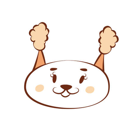 Cute funny muzzle of cartoon squirrel. Beautiful illustration for poster design in nursery or baby bedroom. Kawaii face of forest animal. Clipart for greeting card on baby shower, children board gameのイラスト素材