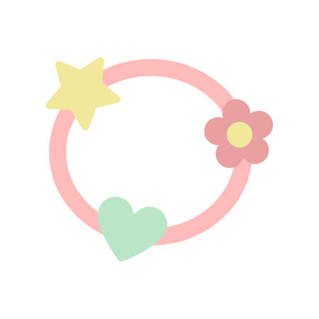 Baby rattle. Traditional toy for newborns and toddlers. Simple cute flat icon. Cartoon element for design of childrens goods, clothes, books, stickers. Clipart for Baby Shower designs.のイラスト素材