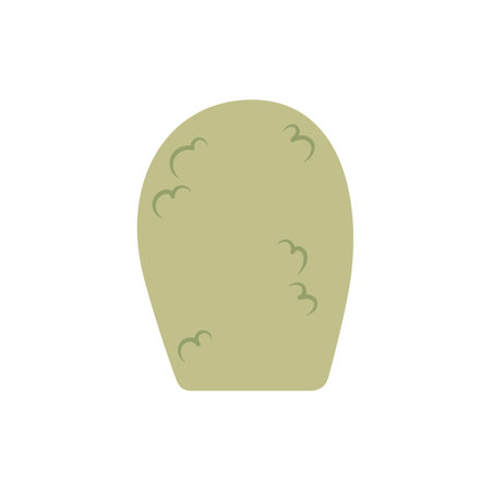 A simple cute bush. Doodle flat element of forest, garden or farm. Green plantのイラスト素材