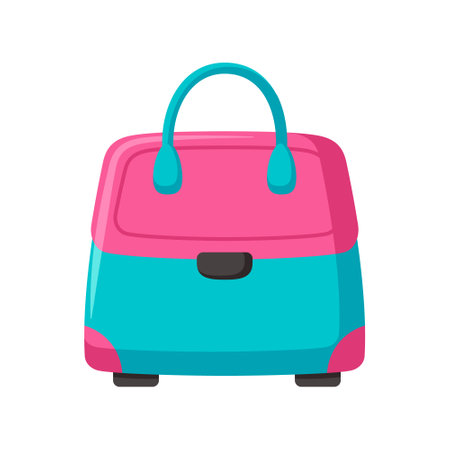 Traveling suitcase. Cabin luggage. Bright flat clipartのイラスト素材