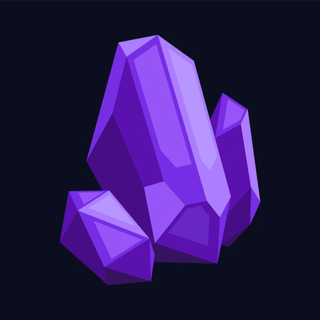 Magic jewel crystal or gemstone. Cartoon flat illustrationのイラスト素材