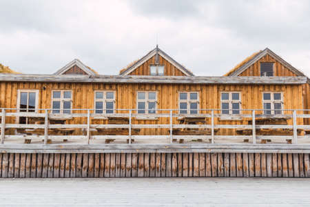 Wooden constructions of a campsite in Icelandのeditorial素材