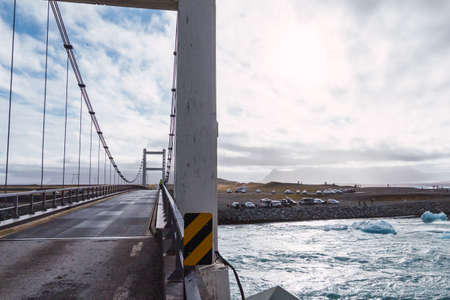 Bridge over Glacier Lagoon in Icelandの写真素材