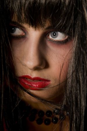 Close-up portrait of Emo style teenの写真素材
