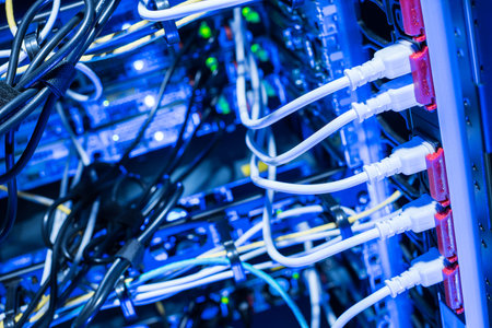 Power socket of datacenter of internet server racks