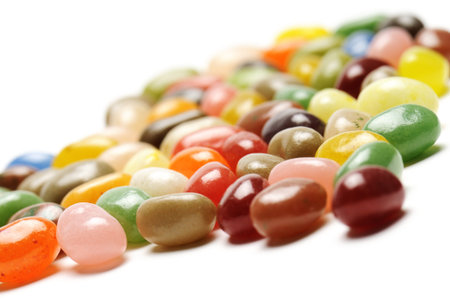 fruit jelly beans, on white background