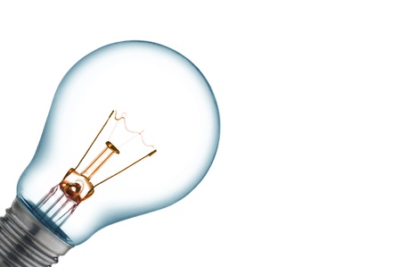 incandescent light bulb, on white backgroundの写真素材