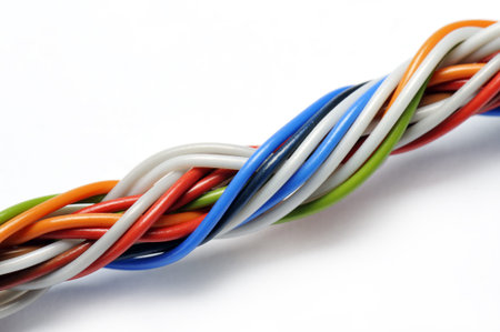 braid of fine wires, on white background