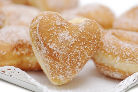 donuts heart-shaped close-upの写真素材