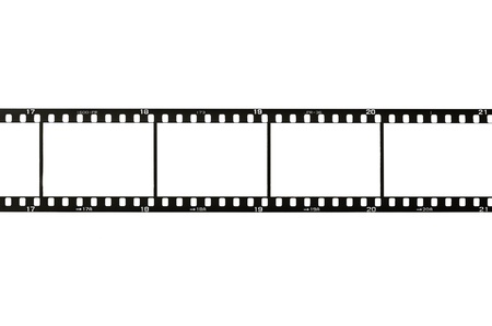 35mm film strip, isolated on whiteの写真素材