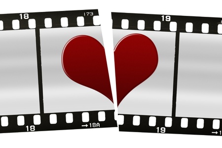 frame of 35mm film strip, isolated on whiteの写真素材