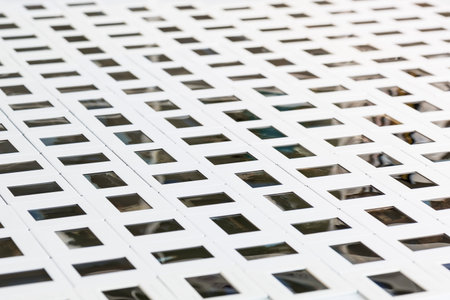 series of photo slides on a tableの写真素材