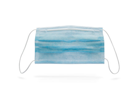 Surgical protective face mask, isolated on white background
