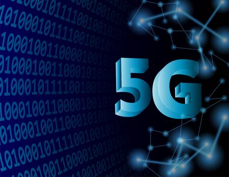 5G new wireless internet wifi connection.  Global network high speed innovation connection technology  background. vector.のイラスト素材