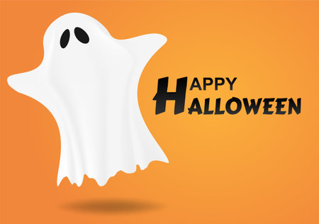 Happy Halloween. Design with scary ghost background . vector.