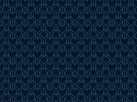 Abstract . Sashiko seamless pattern. line white on indigo background. design for pillow, print,...