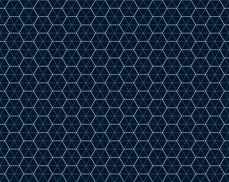 Abstract . Sashiko seamless pattern. line white on indigo background. design for pillow, print,...