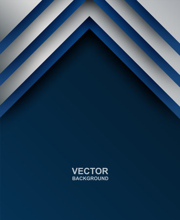 Abstract. blue - silver gradient geometric overlap shape background. vector.のイラスト素材