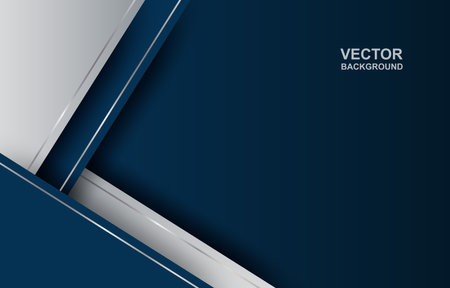 Abstract. blue - silver gradient geometric overlap shape background. vector.のイラスト素材