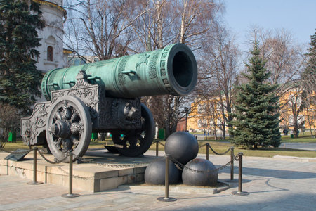 View of the Tsar-cannon. Kremlin. Moscow. Russia