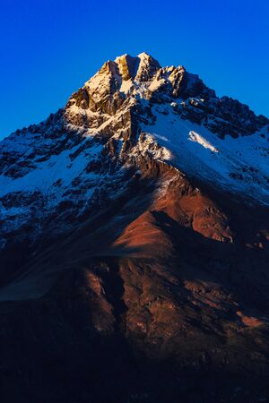 top of the mountain in new zealand, sunriseの写真素材