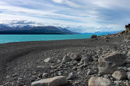 Lake pupaki twizeal in new zealandの写真素材
