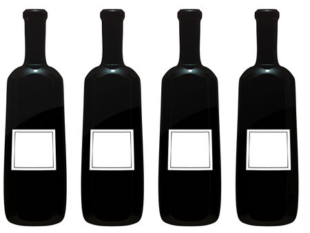 Bottles of wine with blank labelの写真素材