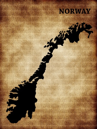 Map of Norway on the old textureの写真素材