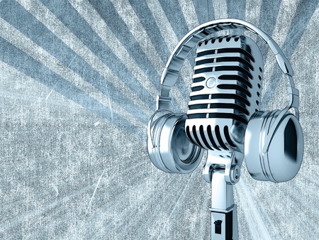 Microphone on an abstract background Microphone on an abstract background