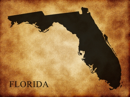 Map of Florida on the old backgroundの写真素材
