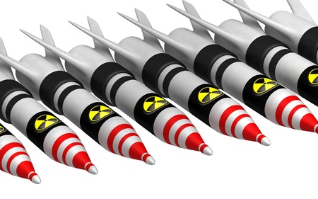 Nuclear bombs with radiation iconの写真素材