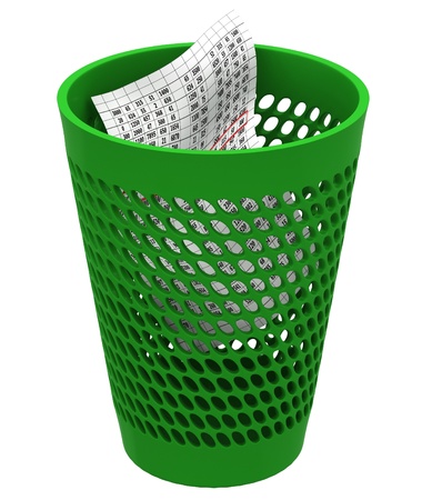 Recycle bin in a white backgroundの写真素材