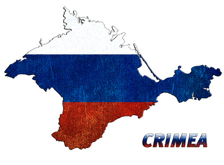 Crimea map isolated on white backgroundの写真素材