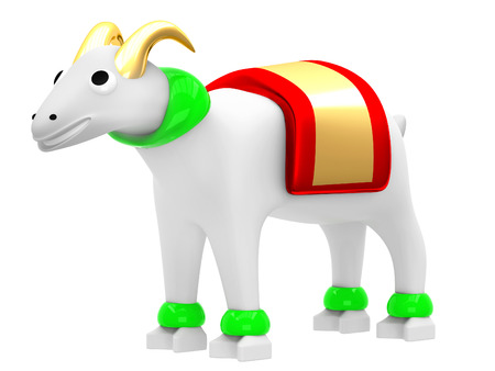 Illustration of a goat on a white backgroundの写真素材