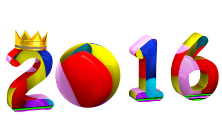The inscription 2016 on a white background