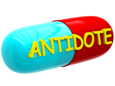 Pill with inscription antidoteの写真素材