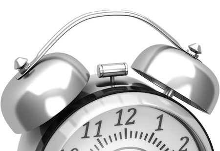 Alarm clock on a white backgroundの写真素材