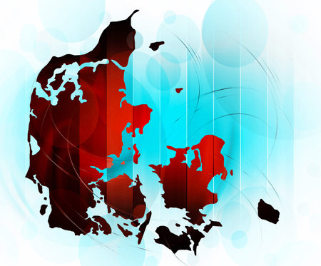 Map of Denmark in abstract styleの写真素材