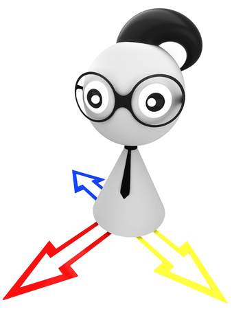 Businessman with glasses and tie with arrowの写真素材