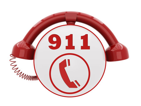 911 Emergency Call Number on a white background