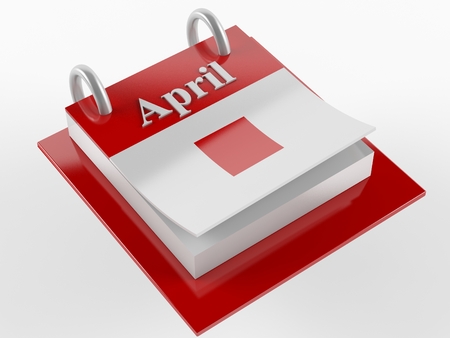 3d Illustration Calendar of Aprilの写真素材