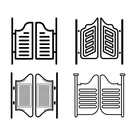 saloon doors icon vector illustration logo designのイラスト素材