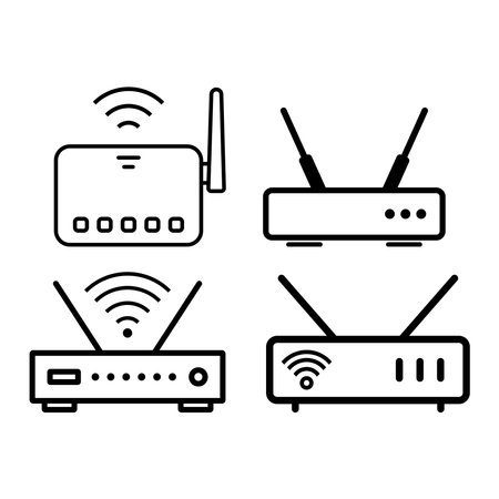 wifi router icon vector illustration logo designのイラスト素材