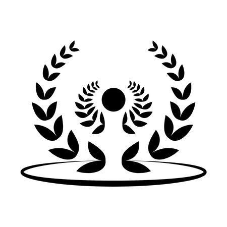 laurel wreath icon vector illustration logo designのイラスト素材