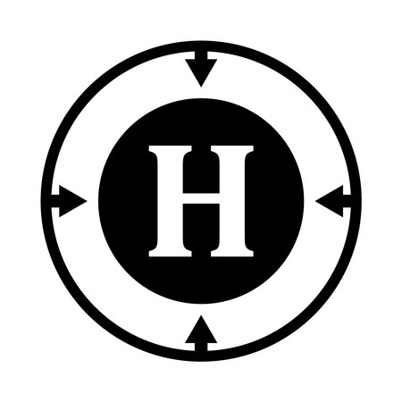 Helicopter Landing Pad icon vector illustration logo designのイラスト素材